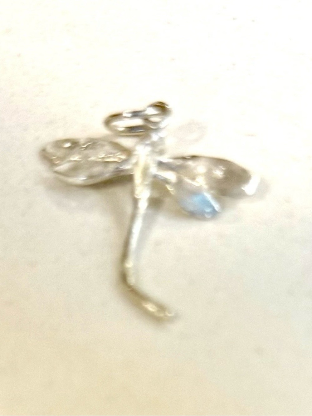 Sterling Silver Dragonfly Pendant Necklace Charm - Silver
